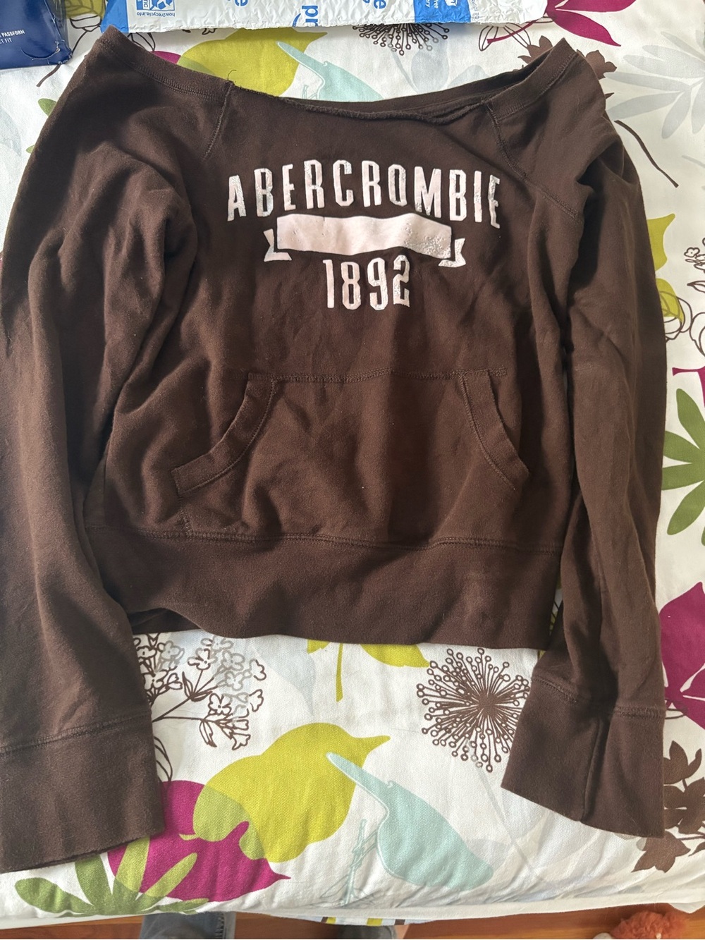 Abercrombie & Fitch Brown Fleeced Sweatshirt